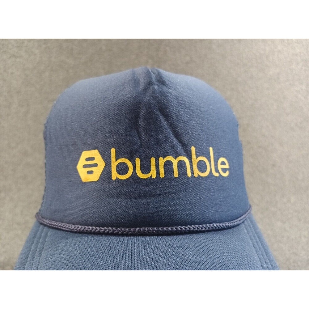 Bumble Hat Cap Trucker Unisex One Size Adjustable Blue Dating App New - Picture 2 of 14